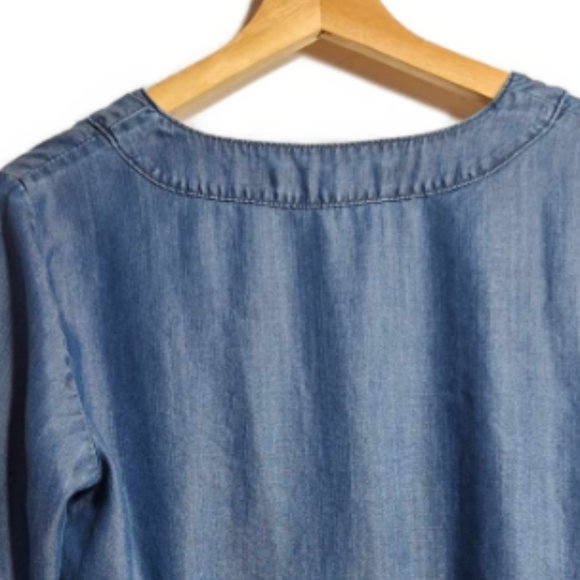 White House Black Market 3/4 Bell-Sleeve V-Neck Blouse Top Size 8 Medium - Picture 6 of 9